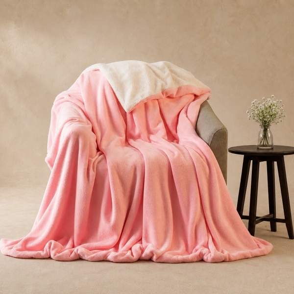 Lena Sherpa Dual Sided Soft Throw Blanket
