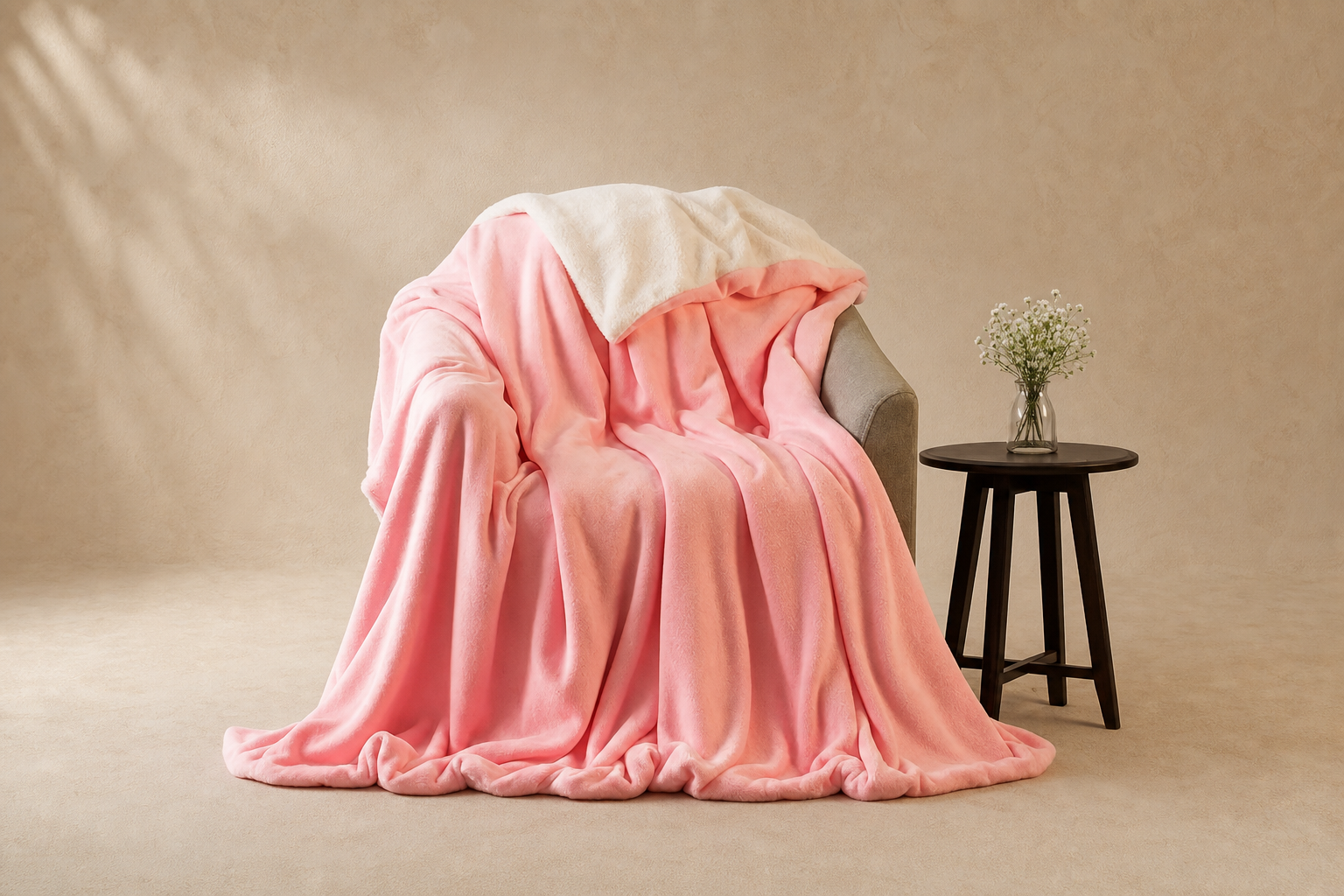 Lena Sherpa Dual Sided Soft Throw Blanket