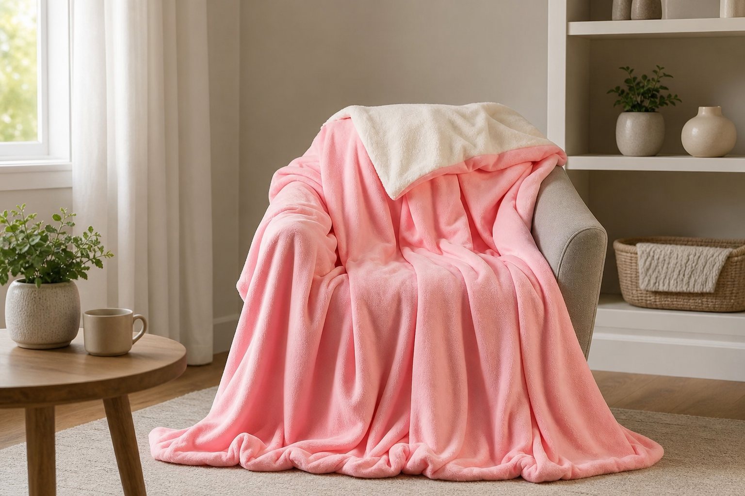 Lena Sherpa Dual Sided Soft Throw Blanket - Image 3