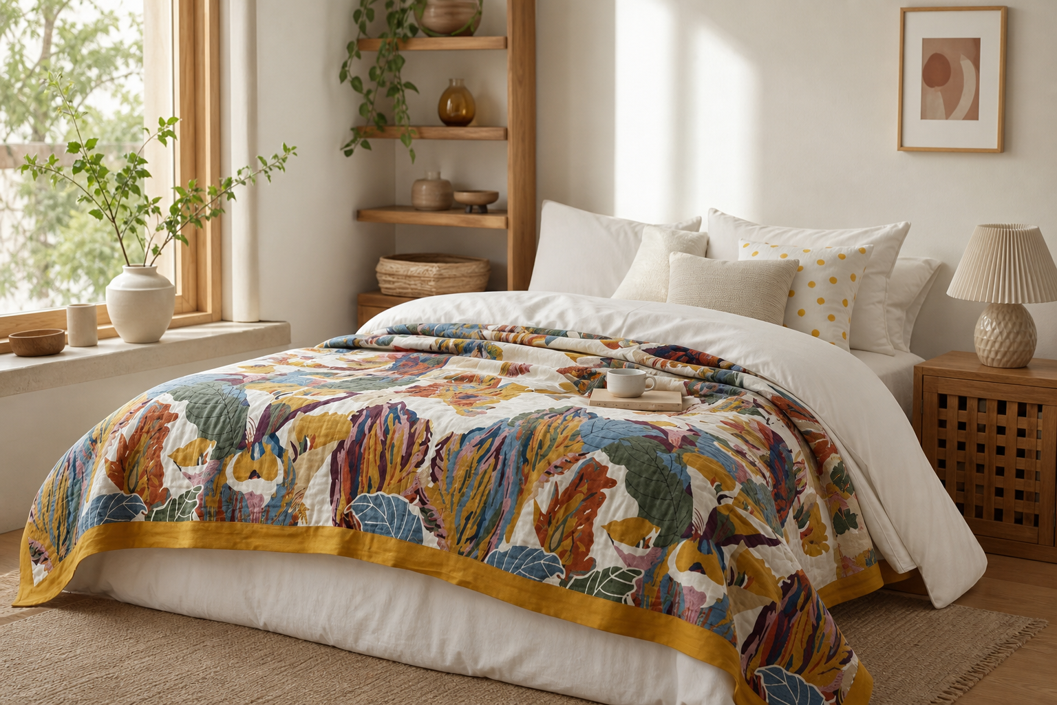Iris Bloom Multi-layer Cotton Gauze Quilt - Image 3