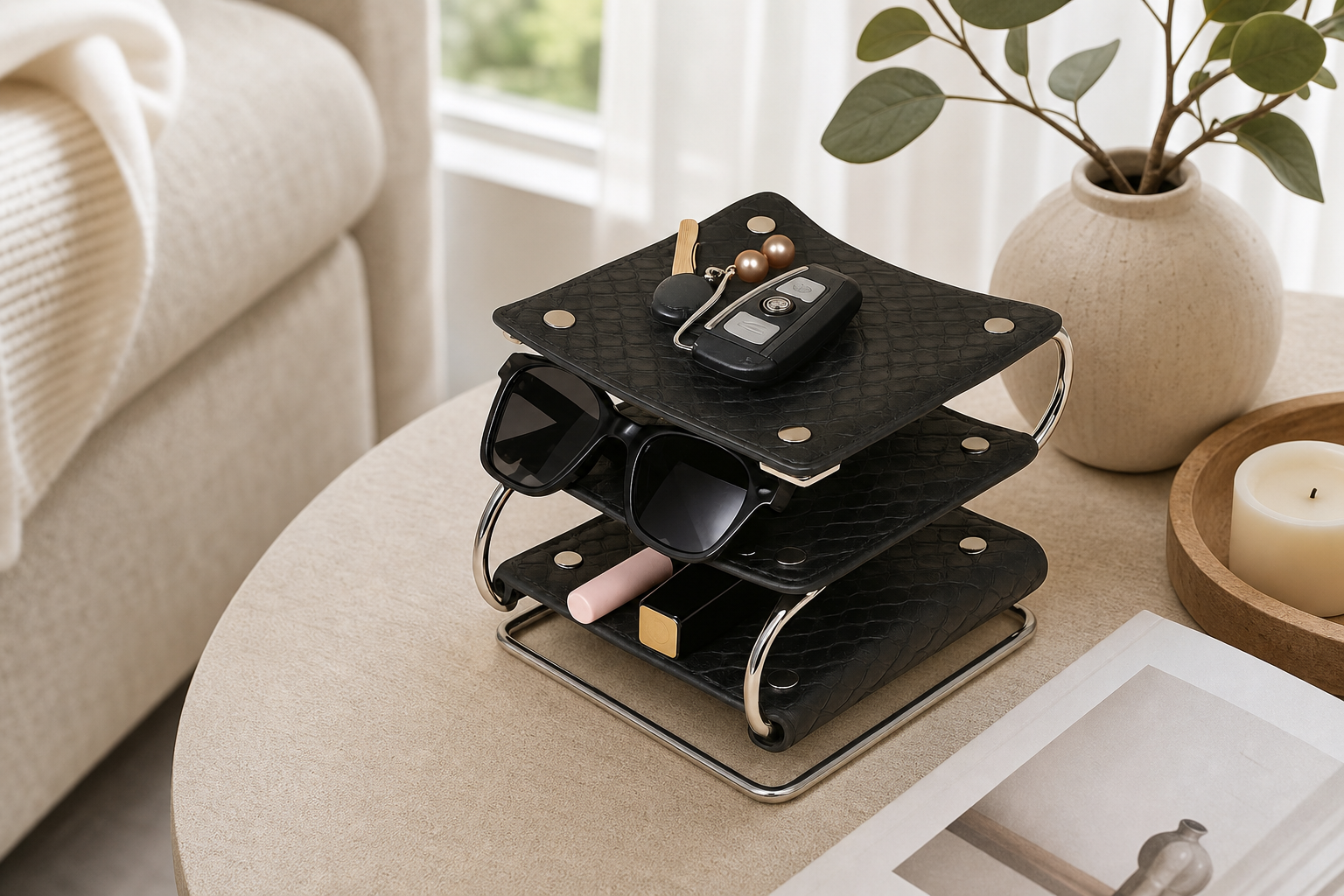 Liora Multi-Tier Leather Organizer - Image 3