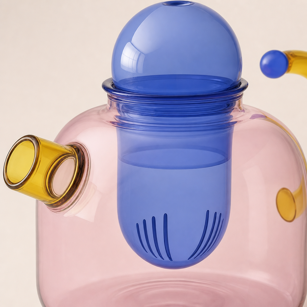 Borosio Prism Contrast Colorful Glass Teapot - Image 4