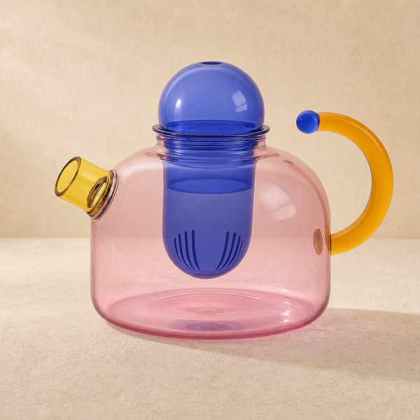 Borosio Prism Contrast Colorful Glass Teapot