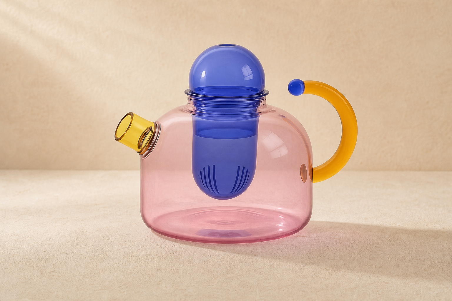 Borosio Prism Contrast Colorful Glass Teapot