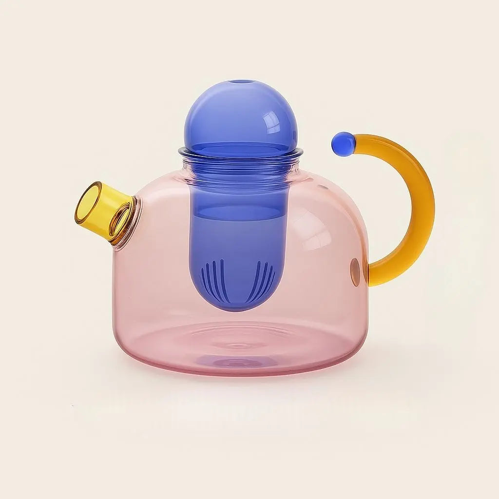Borosio Prism Contrast Colorful Glass Teapot - Image 5