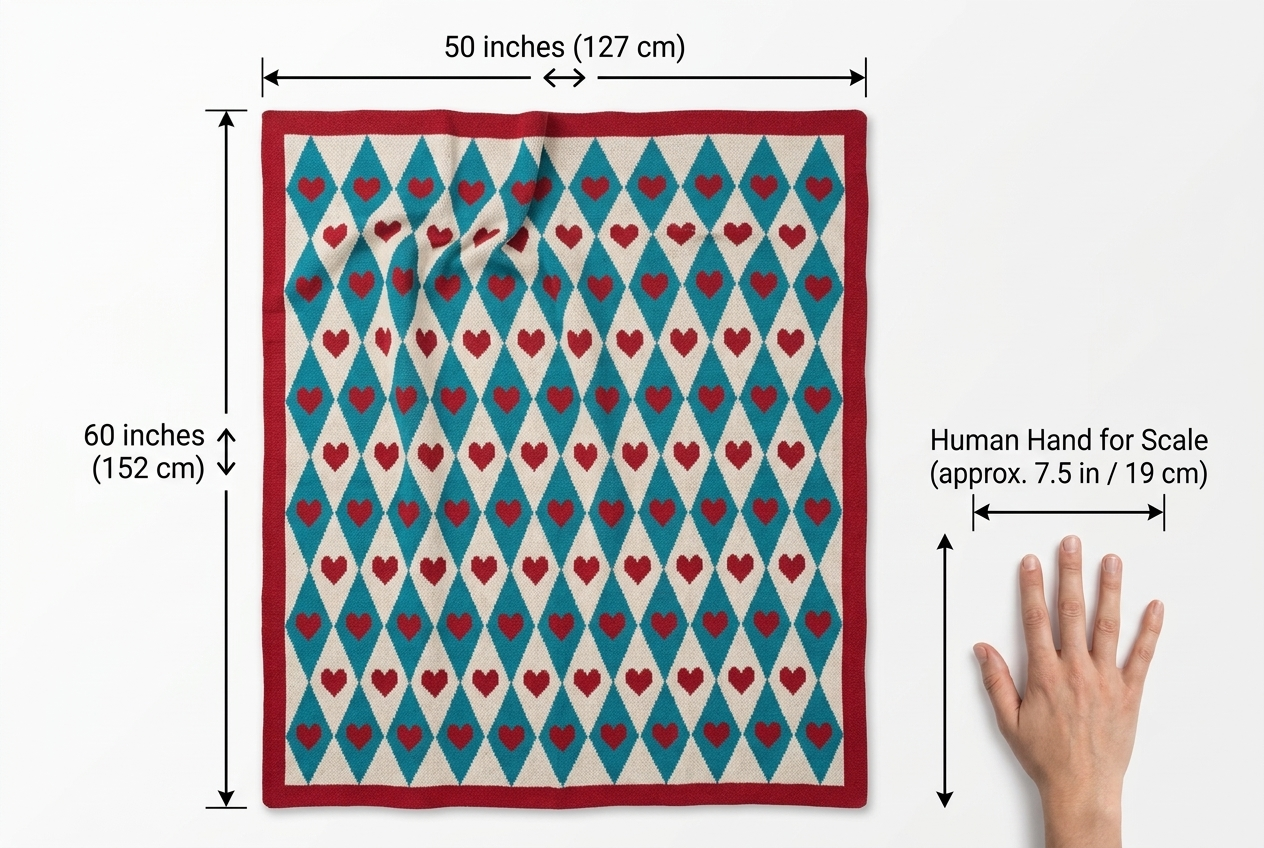 Clara Heart Geometric Knit Throw Blanket - Image 5
