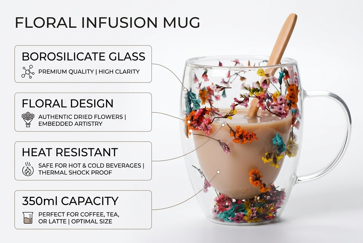 FloralGlow Glass - Mug - Image 4