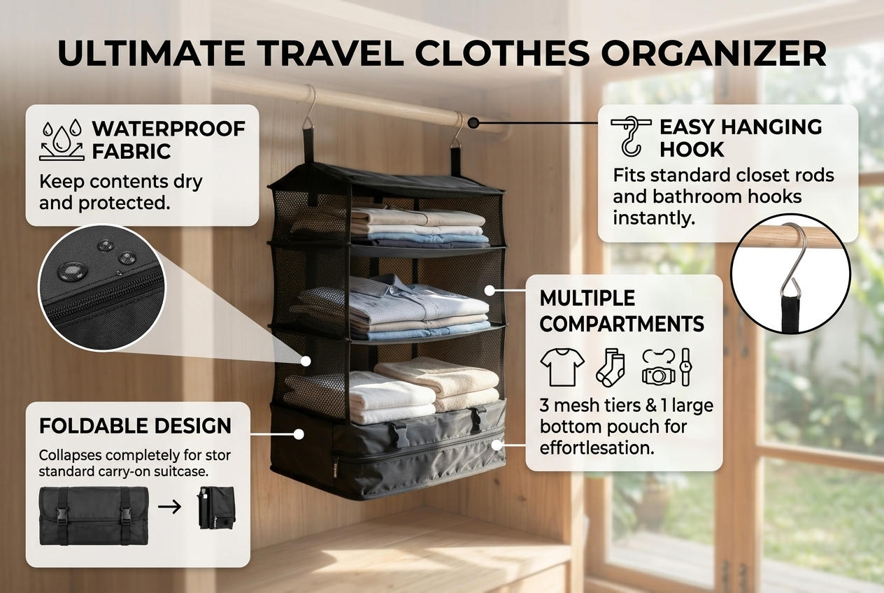 Veldora Portable Hanging Travel Organizer - Image 4